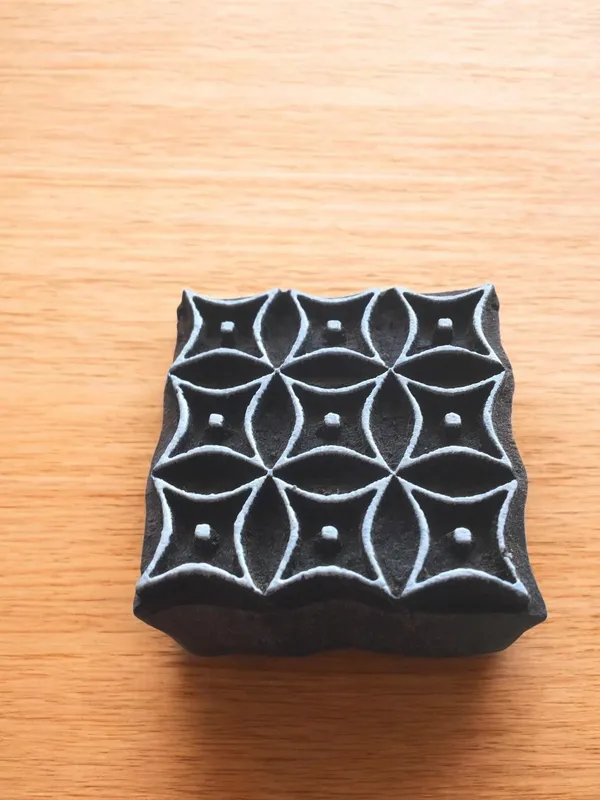 Hand Carved Indian Wood Block Stamp, Repeat Pattern