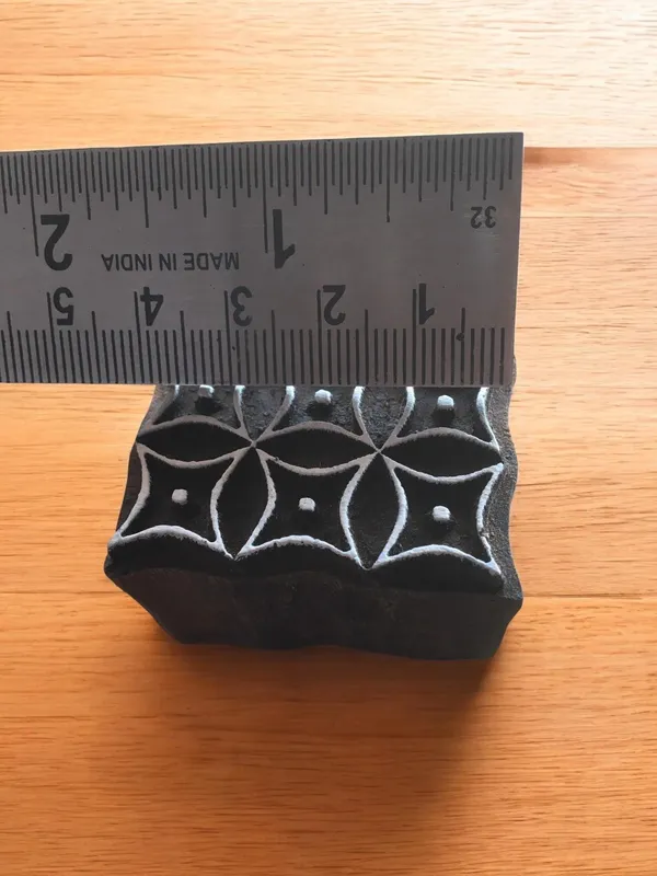 Hand Carved Indian Wood Block Stamp, Repeat Pattern