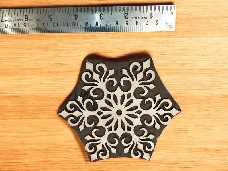 Indian Wooden Mandala Stamp, Block Printing, 8cm
