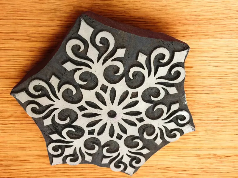 Indian Wooden Mandala Stamp, Block Printing, 8cm