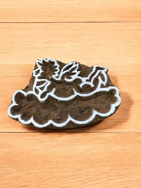 Fairy on Cloud, hand carved Indian wood printing block; textile stamp; pottery stamp,