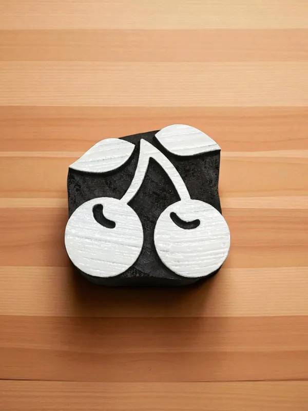 Hand Carved Cherry Wood Stamp – Indian Textile Block, Pottery Stamp