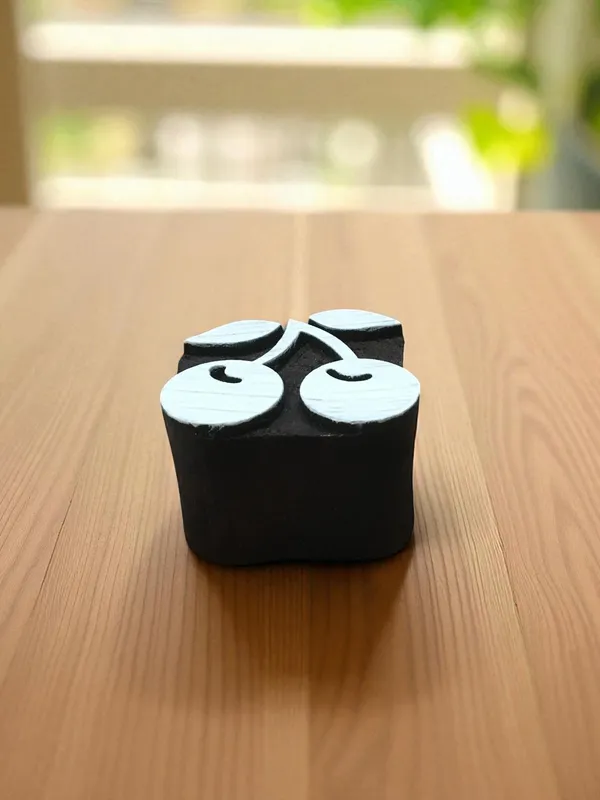 Hand Carved Cherry Wood Stamp – Indian Textile Block, Pottery Stamp