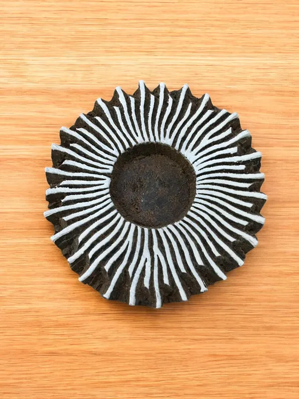 Hand Carved Sun Mandala Wood Stamp, Textile Block Print, DIY Pottery
