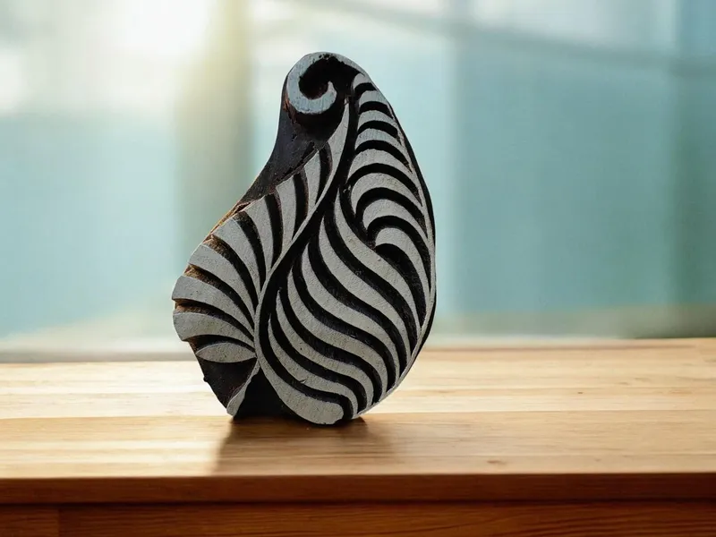Stripy Paisley pottery stamp ceramic mold scrapbooking tjap batik printing floral carved stamps.