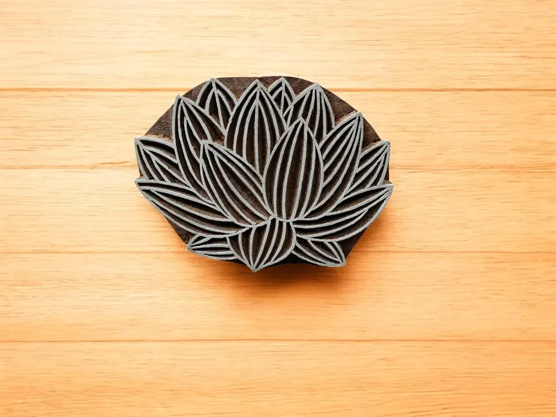 Stripy Lotus stamp