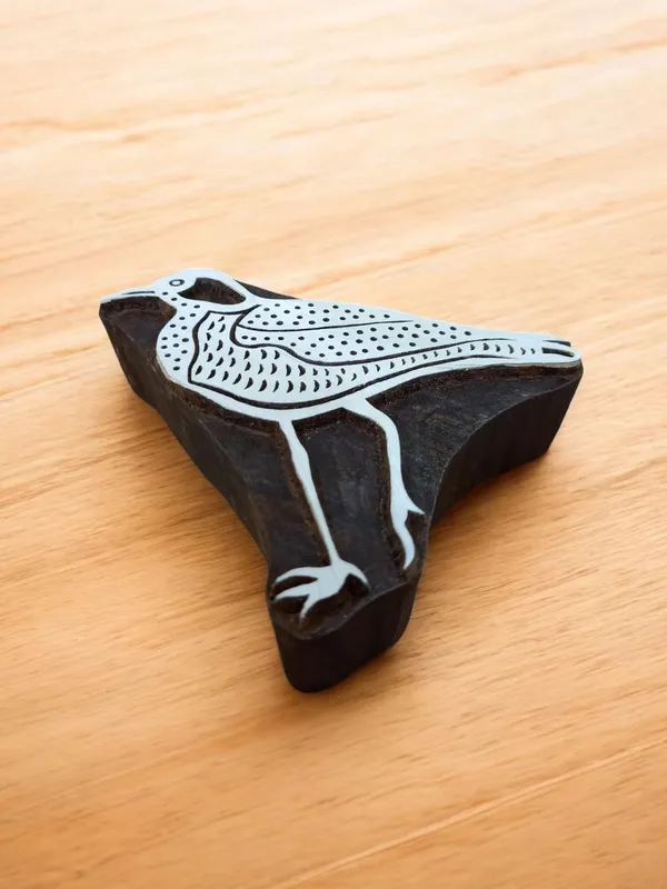 Agulhas Long-Billed Lark Bird Stamp, Wood Block Print, Ceramic Mold