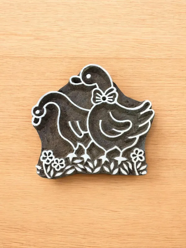 Duo of Duck, stamp ceramic mold scrapbooking tjap batik printing floral carved stamps.