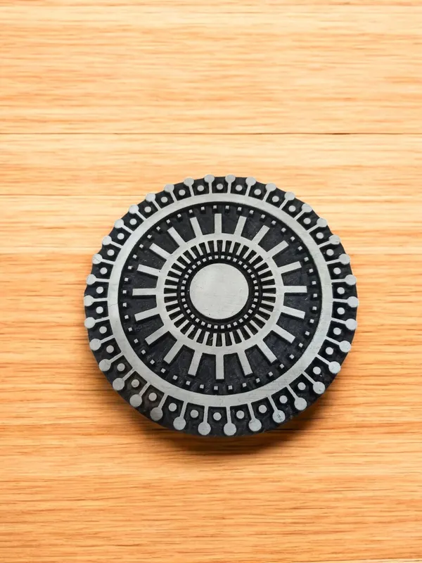 Hand Carved Mandala Wood Block Stamp, Indian Textile Printing