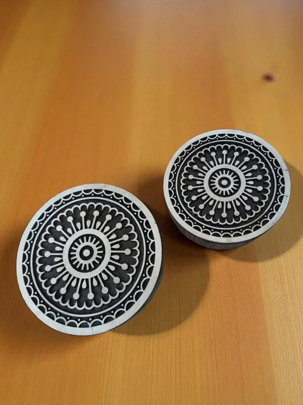 Mandala Wood Block Stamp, Hand Carved Indian Textile Printing, Henna Pottery DIY
