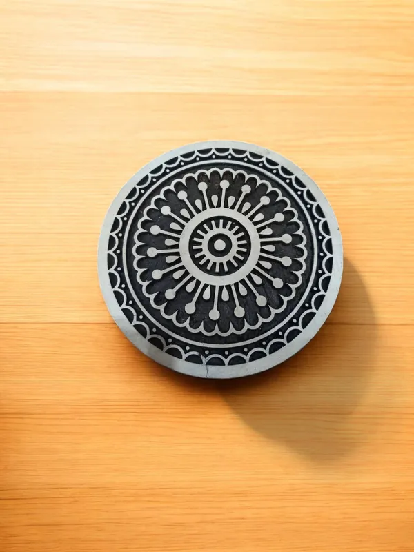 Mandala Wood Block Stamp, Hand Carved Indian Textile Printing, Henna Pottery DIY