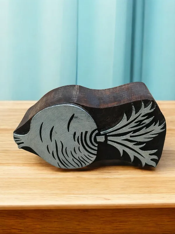 Beetroot Indian Wood Printing Block, Hand Carved Pottery Stamp