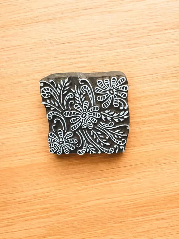 Floral Wooden Printing Block, Pottery Stamp, Batik Tjaps