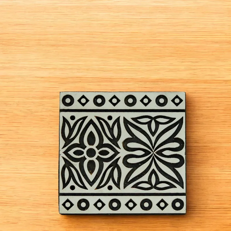 Mini Border Stamp, Hand Carved Indian Wood Printing Block