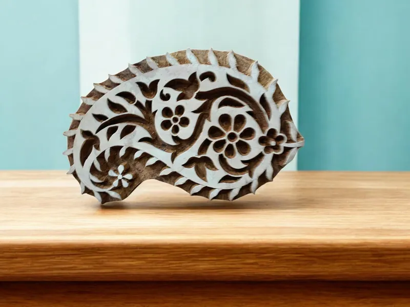 Fat Paisley pottery stamp ceramic mold scrapbooking tjap batik printing floral carved stamps.