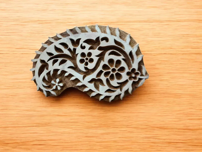 Fat Paisley pottery stamp ceramic mold scrapbooking tjap batik printing floral carved stamps.