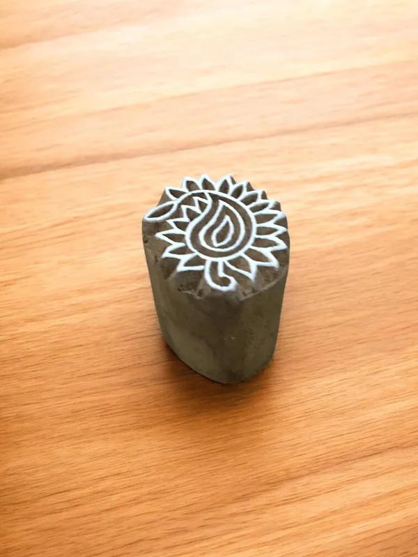 Small Paisley, hand carved Indian wood printing block; textile stamp; pottery stamp,