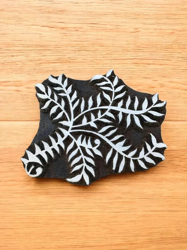 Bunch Of Leaf, hand carved Indian wood printing block; textile stamp; pottery stamp,