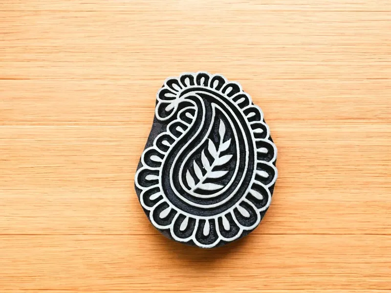Paisley Wood Stamp Block Set, Hand Carved Indian Textile Printing