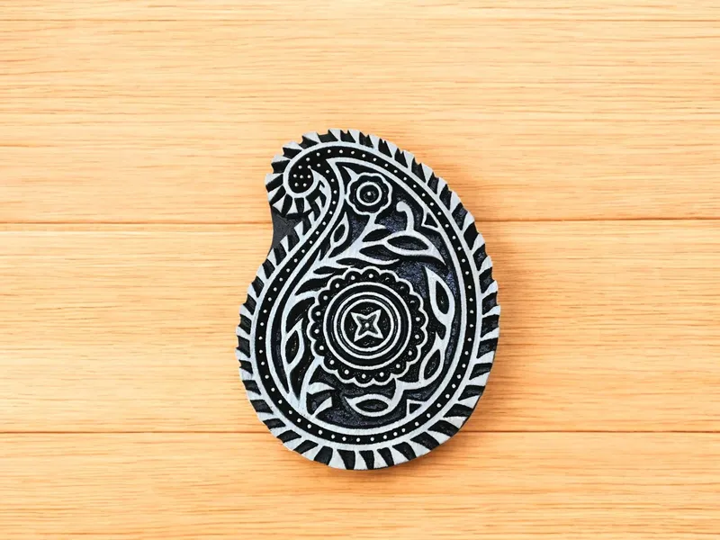 Paisley Wood Stamp Block Set, Hand Carved Indian Textile Printing